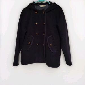 Woolrich blue Wool Blend hooded coat